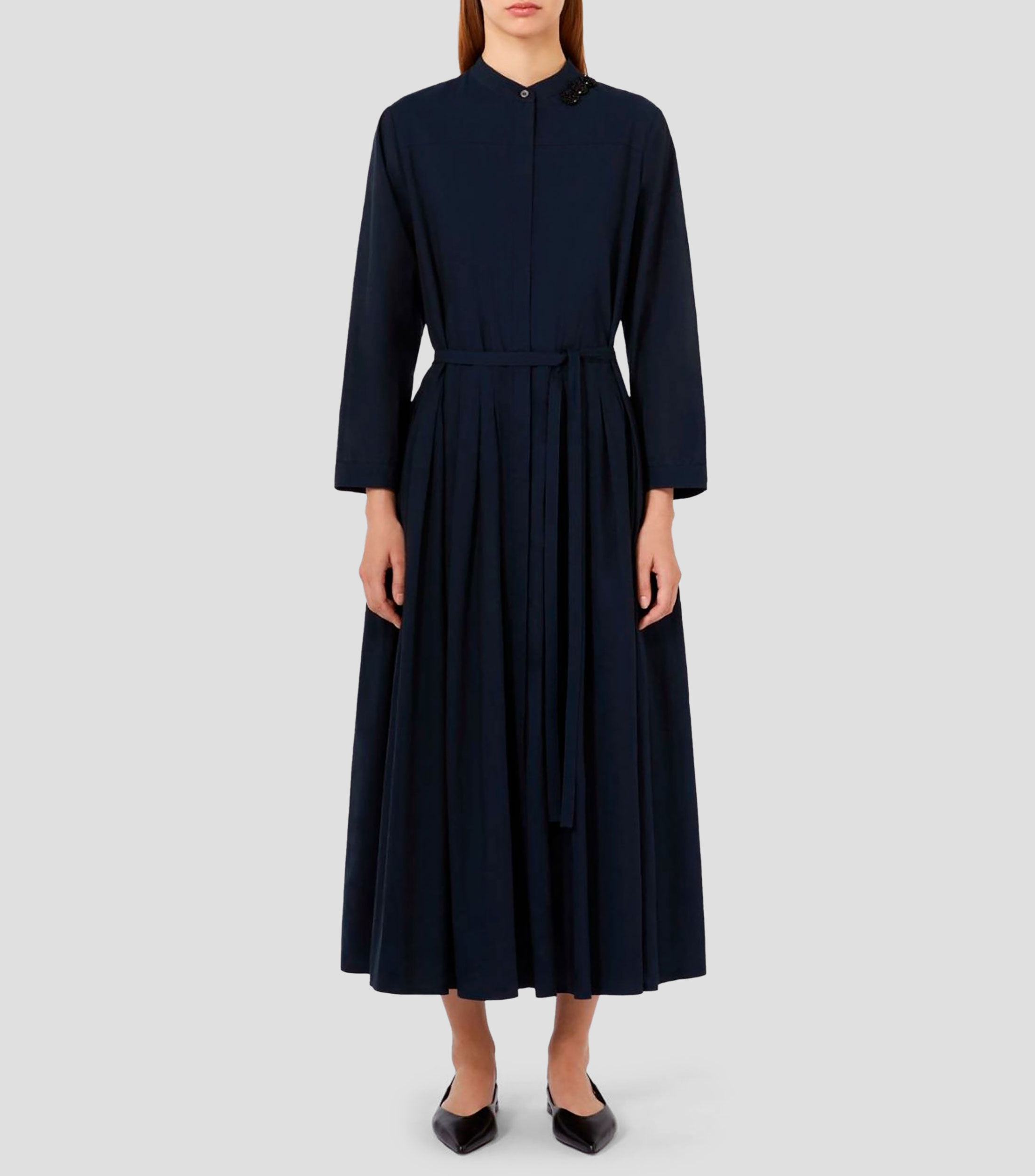 Vestido largo manga larga liso Mujer